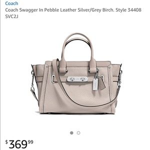 Coach Swagger Pebble Leather Silver/Grey Purse